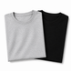 Pack of 2 Essential Heather Grey/Black