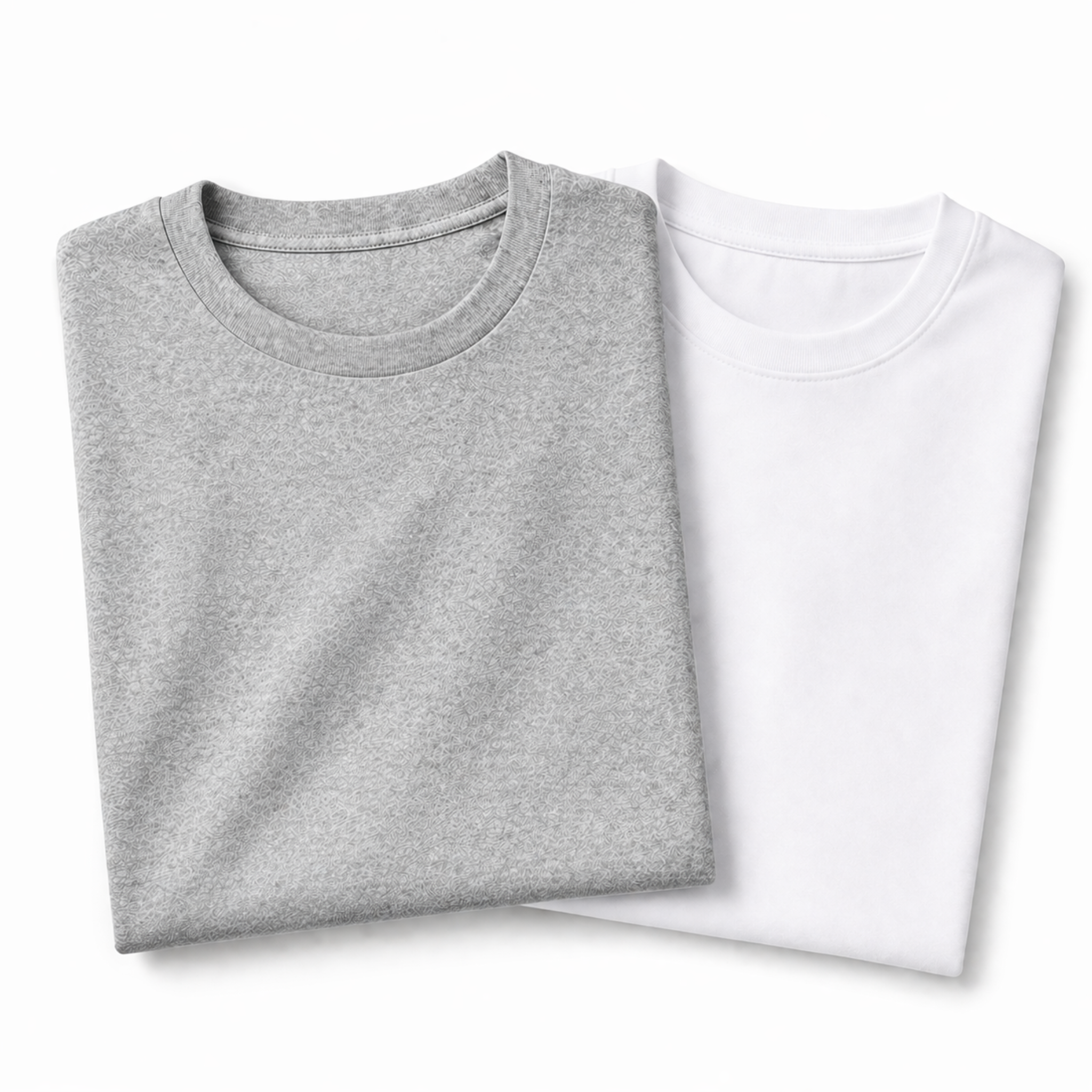 Pack of 2 Essential Heather Grey/White