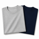Pack of 2 Essential Heather Grey/ Navy Blue