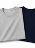 Pack of 2 Essential Heather Grey/ Navy Blue