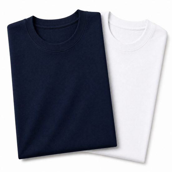 Pack of 2 Essential Navy/White