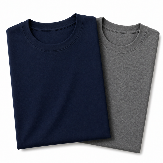 Pack of 2 Essential Charcoal/Navy Blue