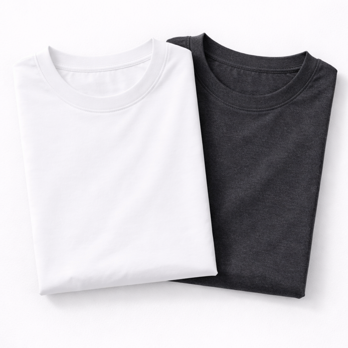Pack of 2 Essential White/Charcoal