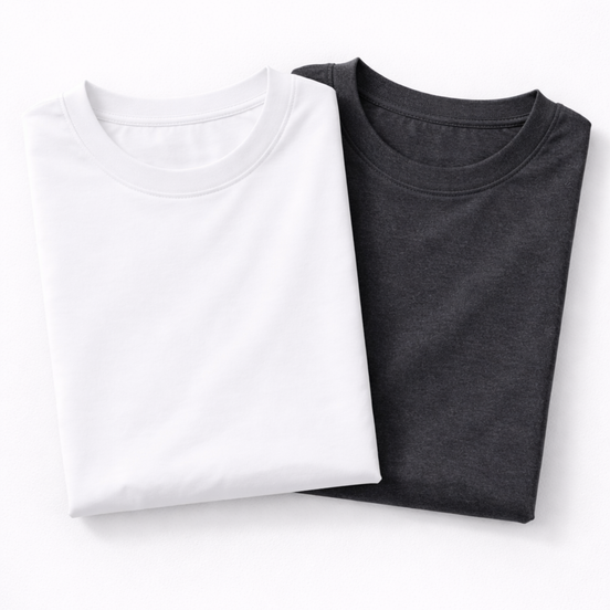 Pack of 2 Essential White/Charcoal
