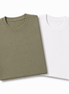 Pack of 2 Essential Sage Green/White