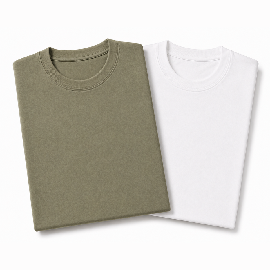 Pack of 2 Essential Sage Green/White