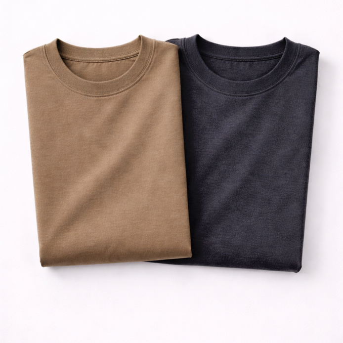 Pack of 2 Essential Stone Beige/Charcoal