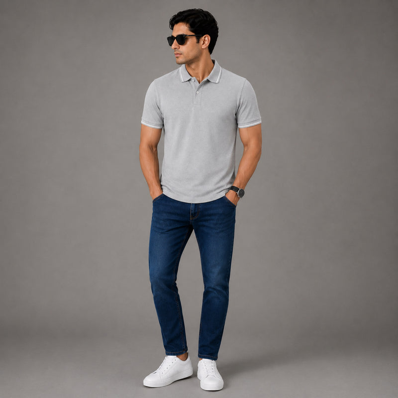 Core Polo – Heather Grey