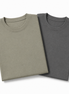 Pack of 2 Essential Sage Green/Charcoal