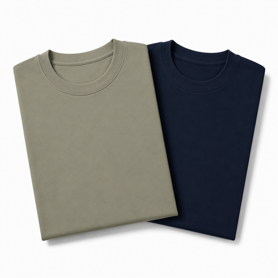 Pack of 2 Essential Sage Green/Navy Blue