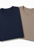 Pack of 2 Essential Navy/Stone Beige