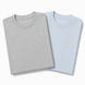 Pack of 2 Essential Icy Blue/Heather Grey