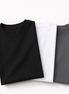 Pack of 3 Essential White/Charcoal/Black