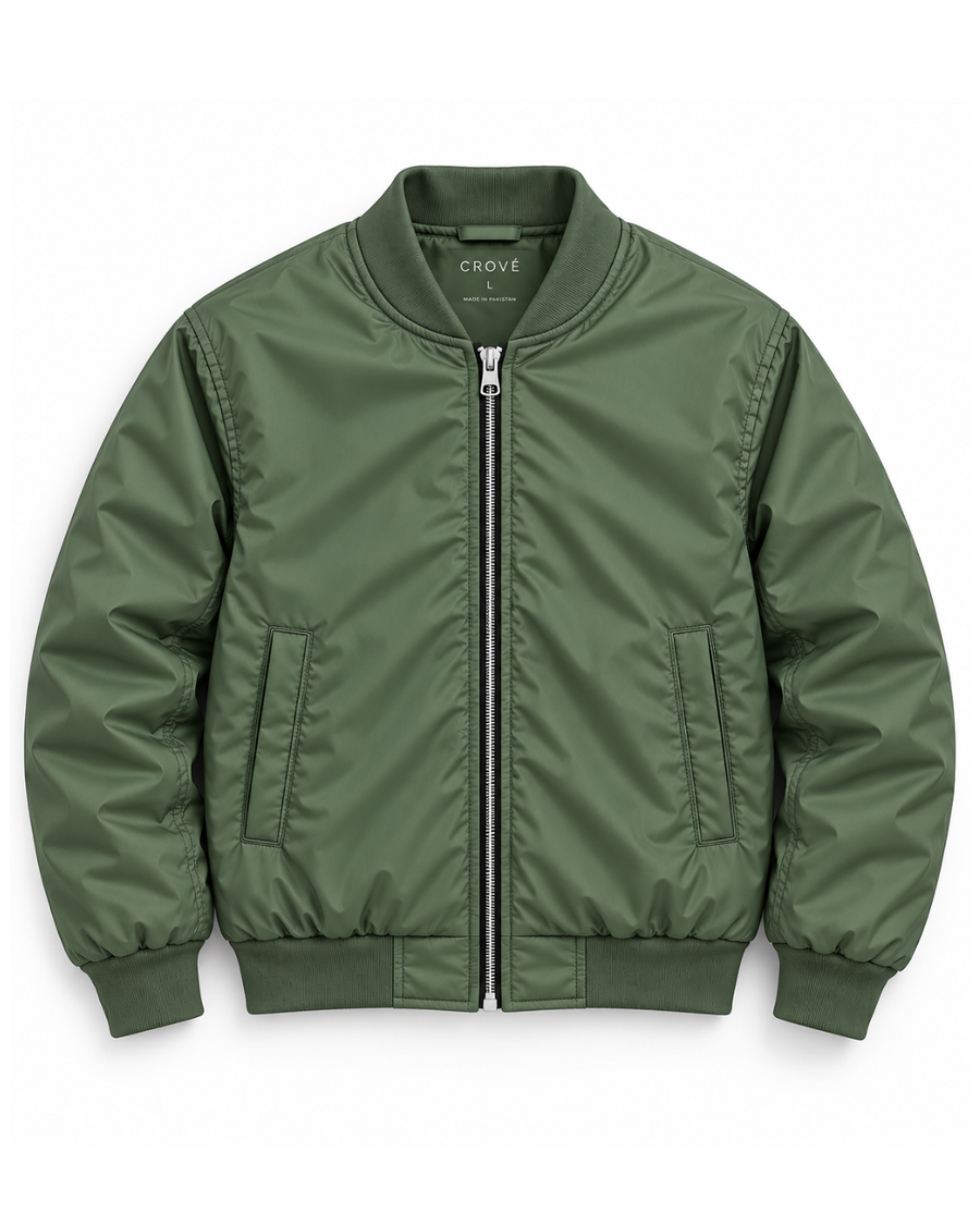 Bomber Puffer - Olive Green