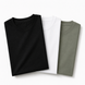 Pack of 3 Essential Black/White/Sage Green