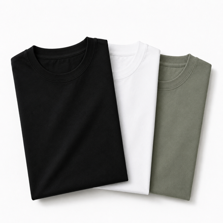 Pack of 3 Essential Black/White/Sage Green