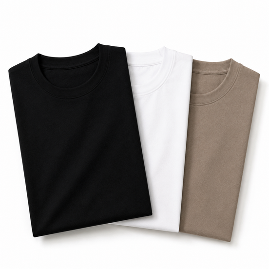 Pack of 3 Essential Stone beige/White/Black