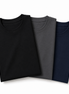 Pack of 3 Essential Black/Charcoal/Navy Blue