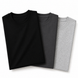 Pack of 3 Essential Black/Charcoal/Heather Grey