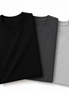 Pack of 3 Essential Black/Charcoal/Heather Grey