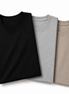 Pack of 3 Essential Black/Heather Grey/Stone Beige