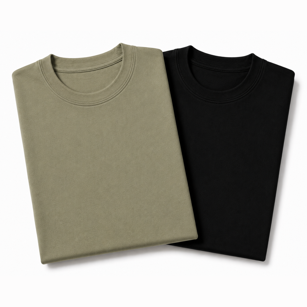 Pack of 2 Essential Sage Green/Black