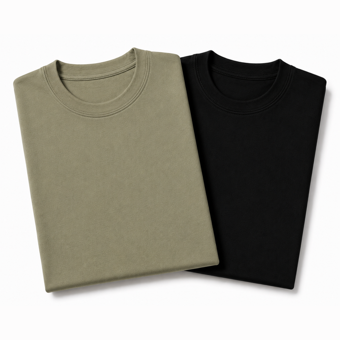 Pack of 2 Essential Sage Green/Black