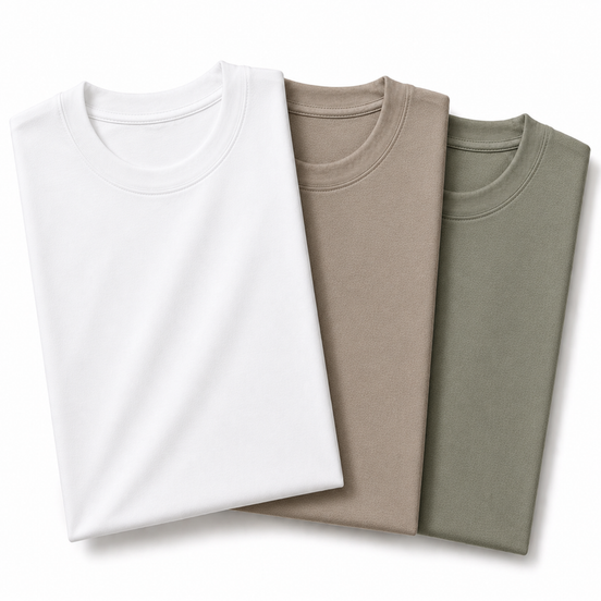Pack of 3 Essential White/Stone Beige/Sage Green