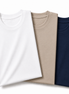 Pack of 3 Essential White/Navy Blue/Stone Beige