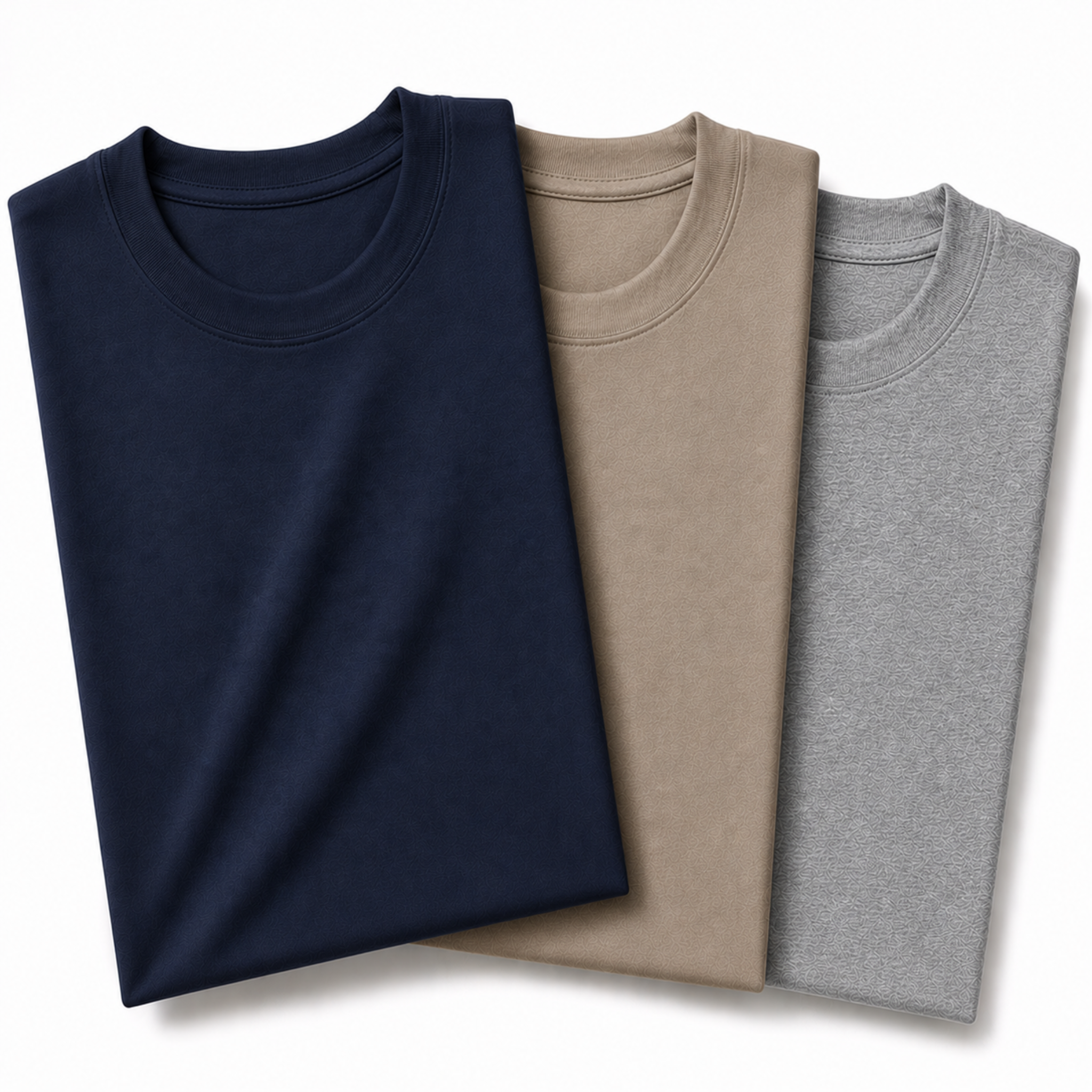 Pack of 3 Essential Navy Blue/Stone Beige/Heather Grey