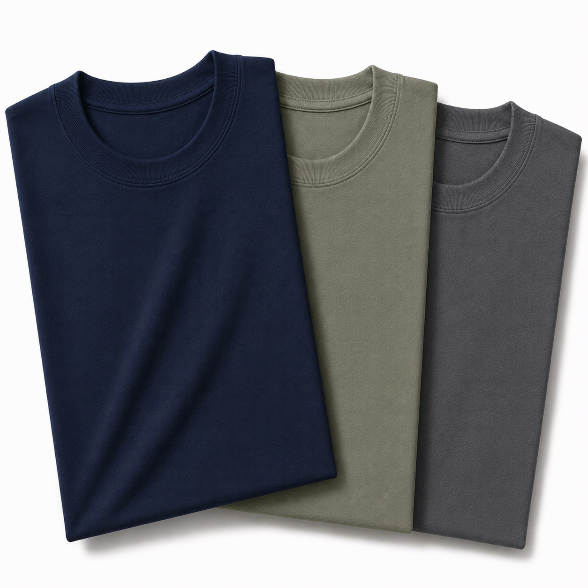 Pack of 3 Essential Sage Green/Navy Blue/Charcoal