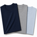 Pack of 3 Essential Navy Blue/Heather Grey/Icy Blue