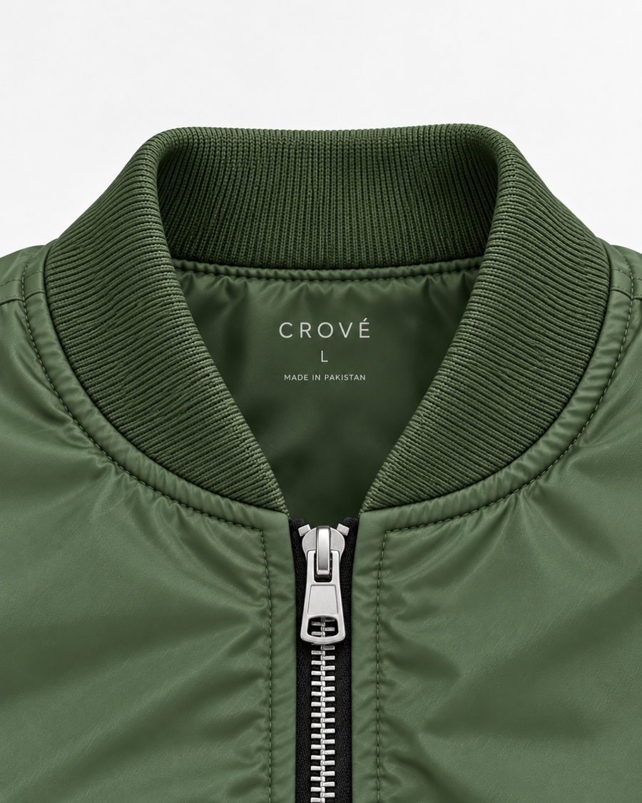 Bomber Puffer - Olive Green