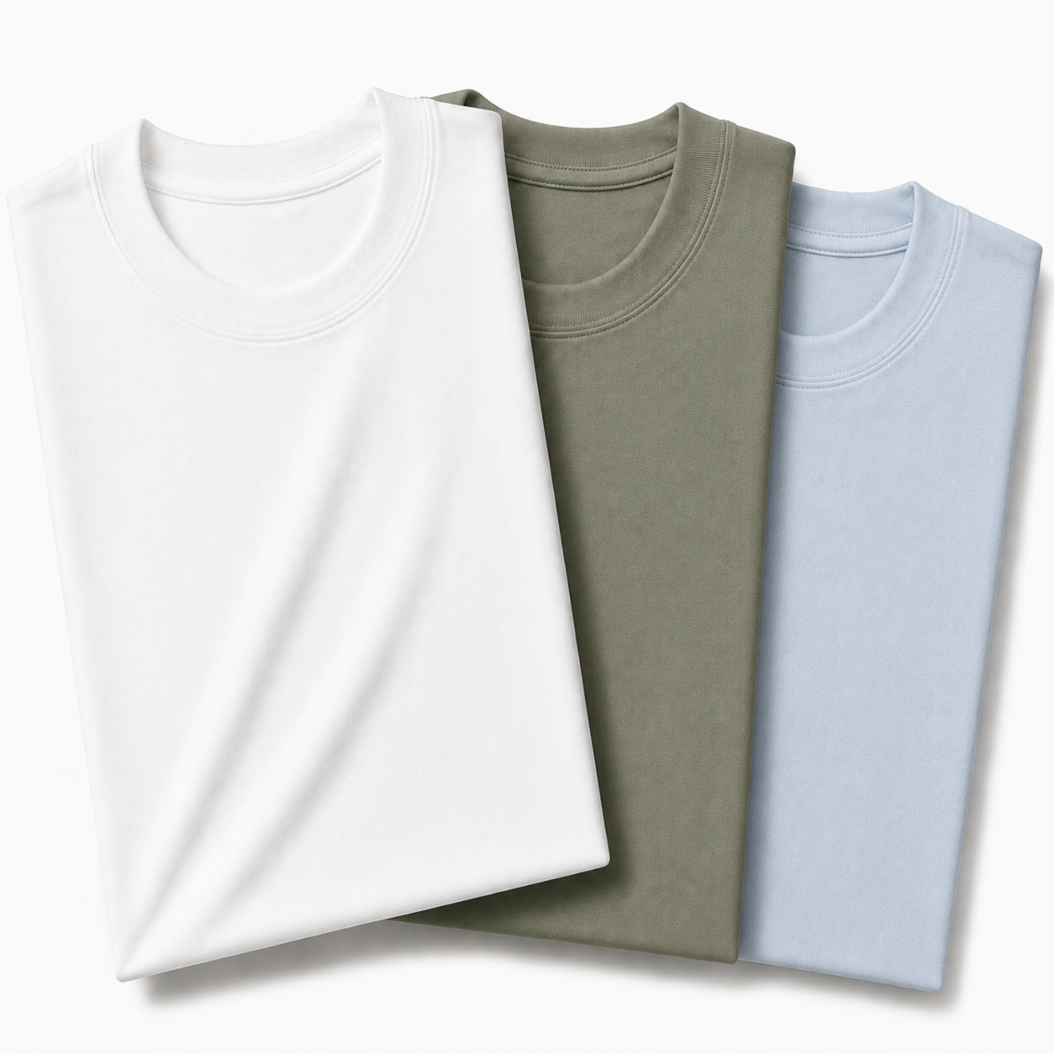 Pack of 3 Essential White/Sage Green/Icy Blue