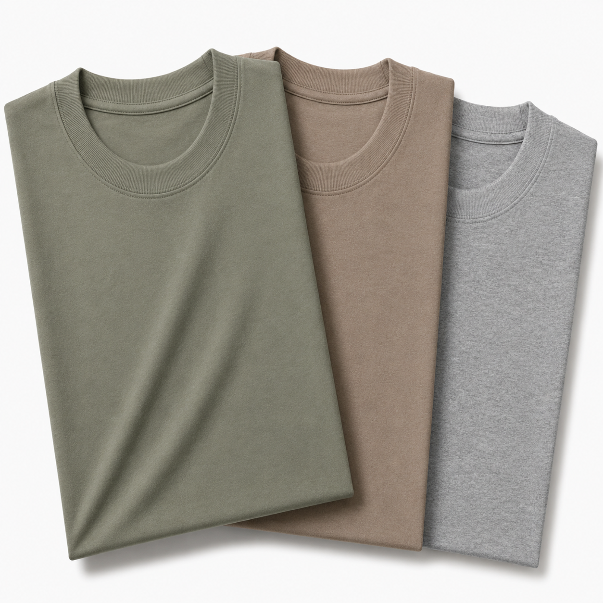 Pack of 3 Essential Sage Green/Stone Beige/Heather Grey