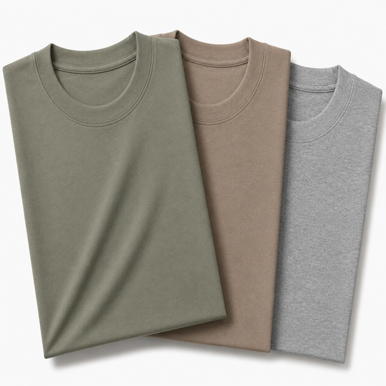 Pack of 3 Essential Sage Green/Stone Beige/Heather Grey