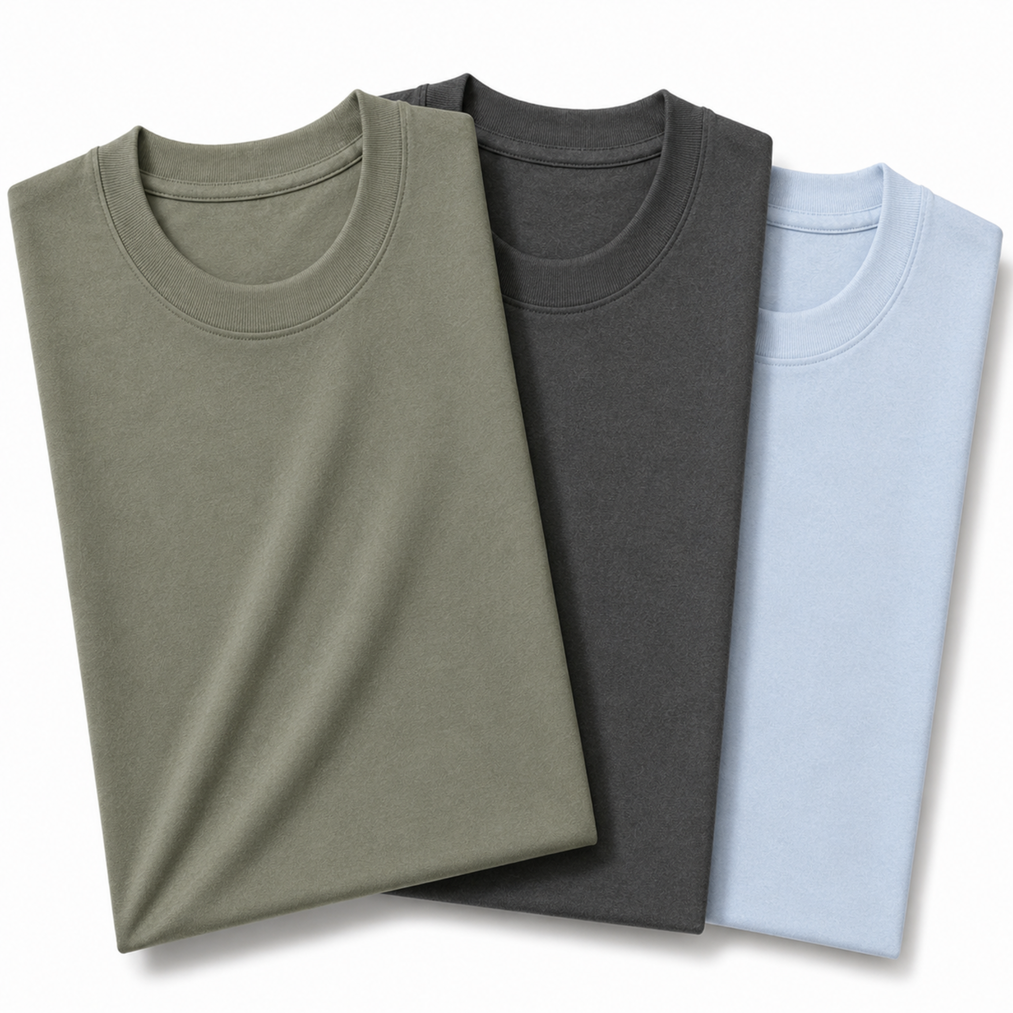 Pack of 3 Essential Sage Green/Charcoal/Icy Blue
