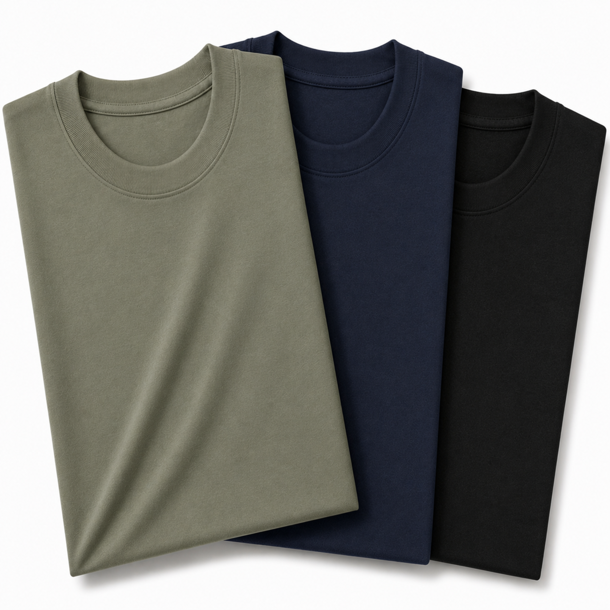 Pack of 3 Essential Sage Green/Navy Blue/Black