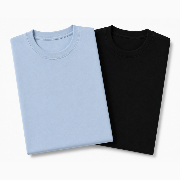 Pack of 2 Essential Icy Blue/Black