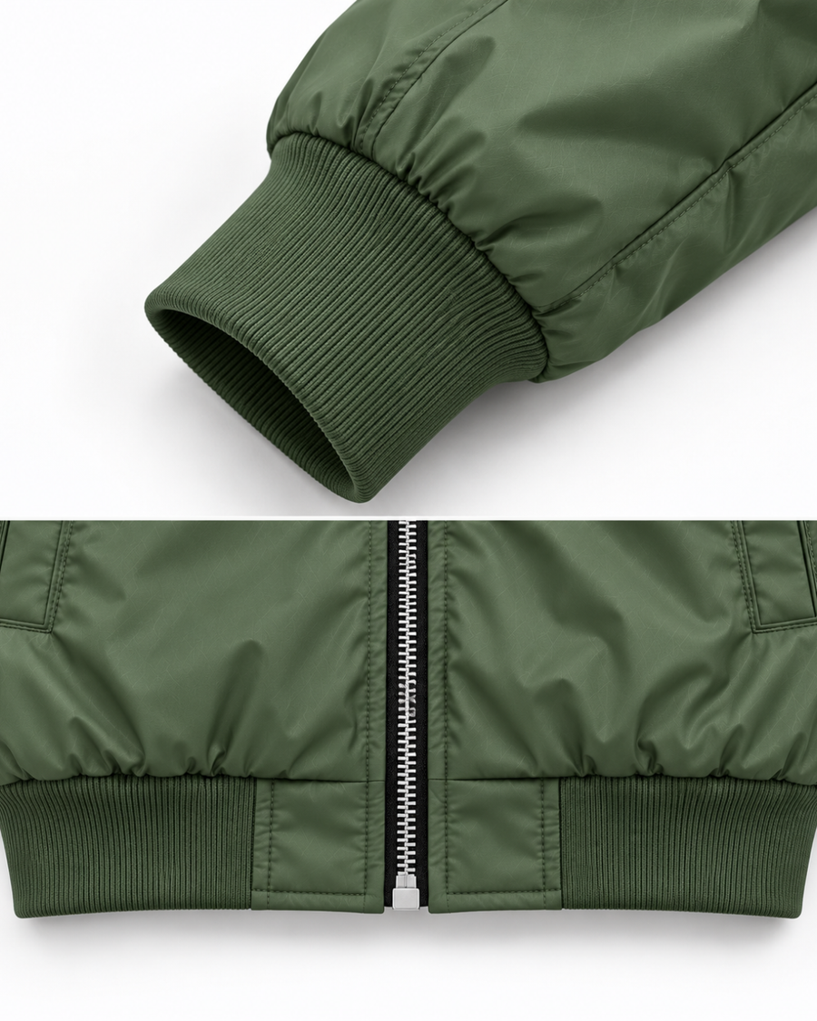 Bomber Puffer - Olive Green