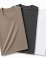 Pack of 3 Essential Stone beige/ Charcoal /White