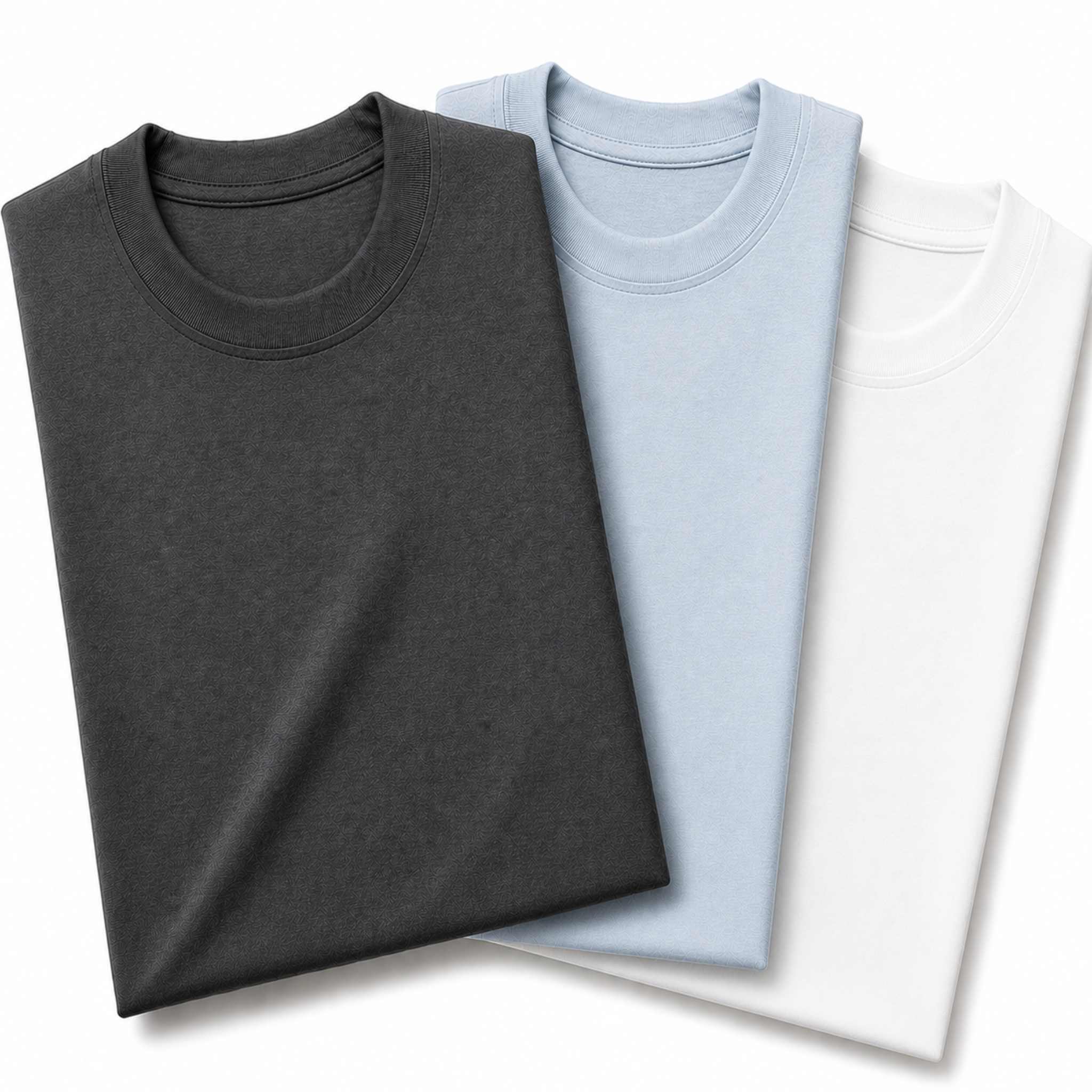 Pack of 3 Essential Charcoal/Icy Blue/White