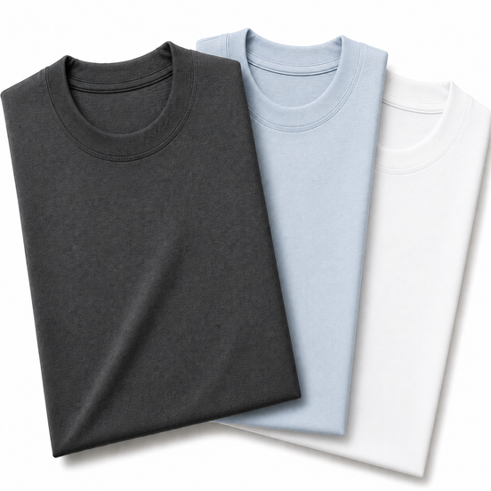 Pack of 3 Essential Charcoal/Icy Blue/White