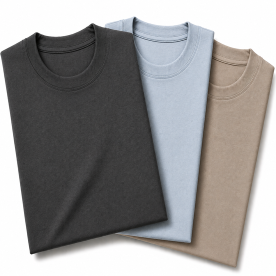 Pack of 3 Essential Charcoal/Icy Blue/Stone Beige