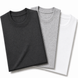 Pack of 3 Essential Charcoal/Heather Grey/White