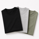 Pack of 3 Essential Black/Heather Grey/Sage Green