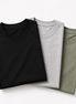 Pack of 3 Essential Black/Heather Grey/Sage Green