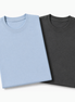 Pack of 2 Essential Icy Blue/Charcoal