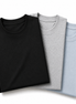 Pack of 3 Essential Black/Heather Grey/Icy Blue