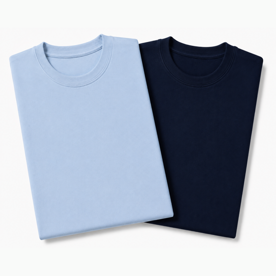 Pack of 2 Essential Icy Blue/Navy Blue